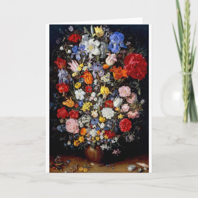 Carte Fleurs dans le bâtiment en bois, Jan Brueghel l'An (Devant)