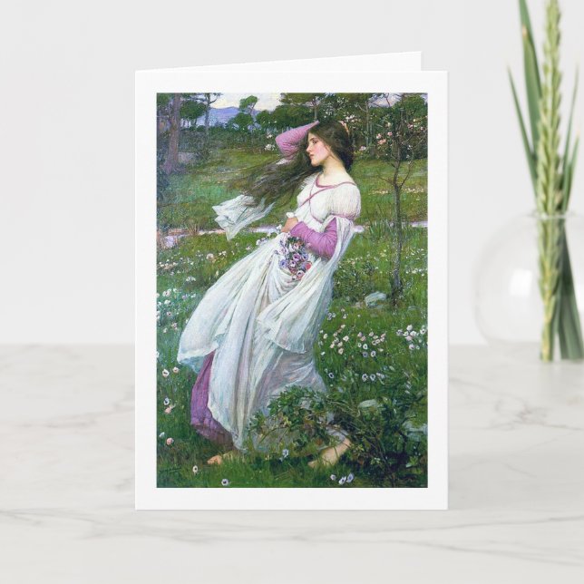Carte Fleurs dans le vent, John William Waterhouse (Devant)