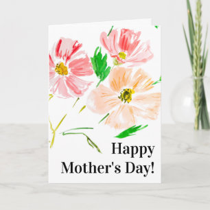 Carte Fleurs d'aquarelle Fête des Mères