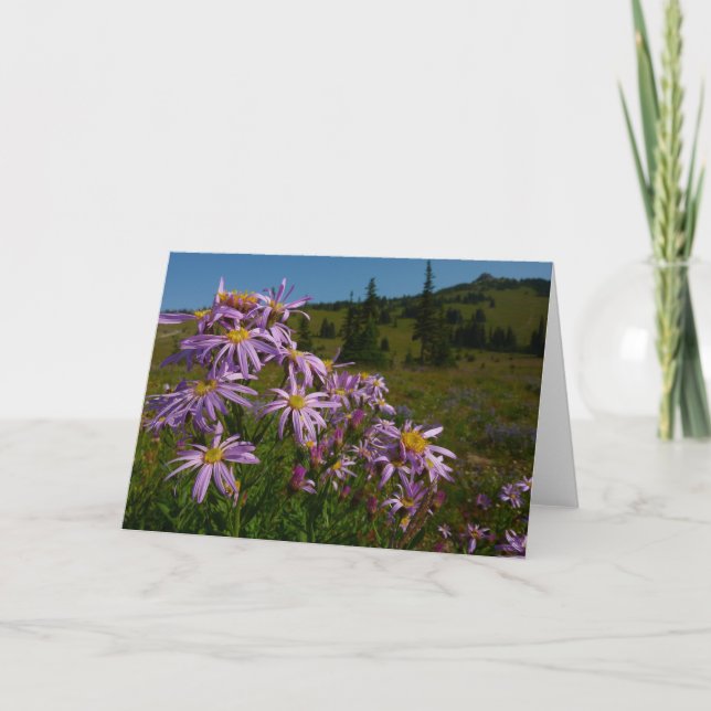 Carte Fleurs d'aster violettes au mont Rainier (Devant)