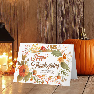 Carte Fleurs d'automne bon thanksgiving Affaires personn
