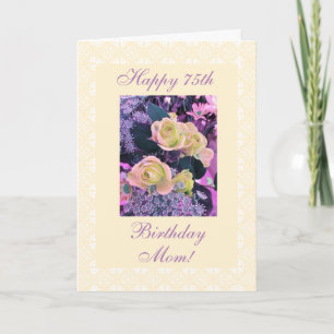 Carte Fleurs de 75ème anniversaire de mère frénésie