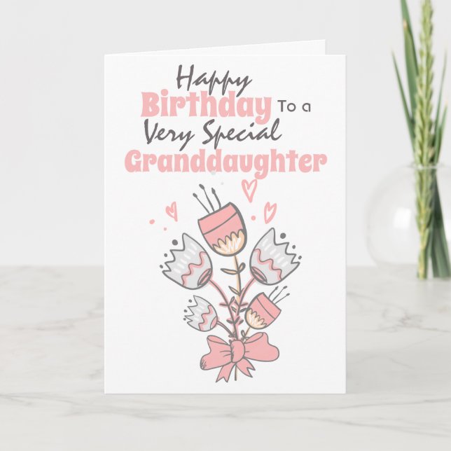 Carte Fleurs de bouquet florales avec voeux d'anniversai (Devant)