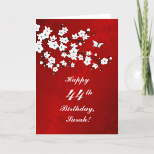 Carte Fleurs de cerises florales Joyeux anniversaire
