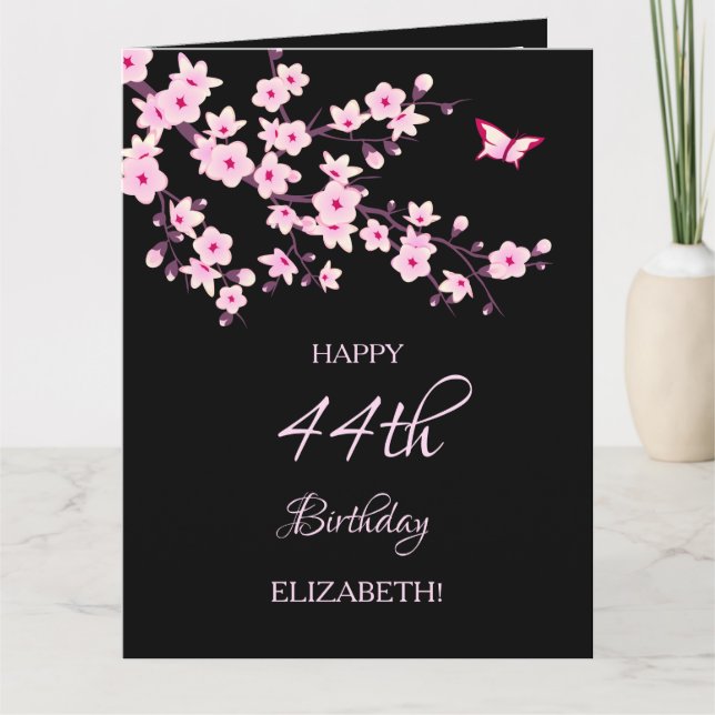 Carte Fleurs de cerisier Floral Joyeux Anniversaire (Devant)