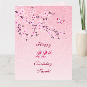 Carte Fleurs de cerisiers Joyeux Anniversaire Parties sc
