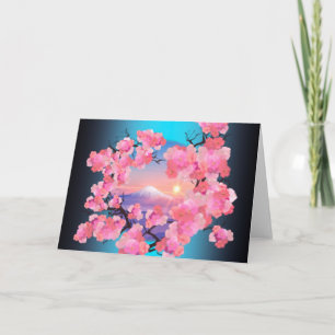 Carte Fleurs de cerisiers par le Mont Fuji
