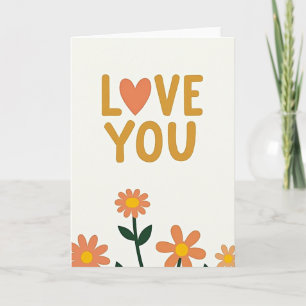 Carte Fleurs de cœur Je t'aime