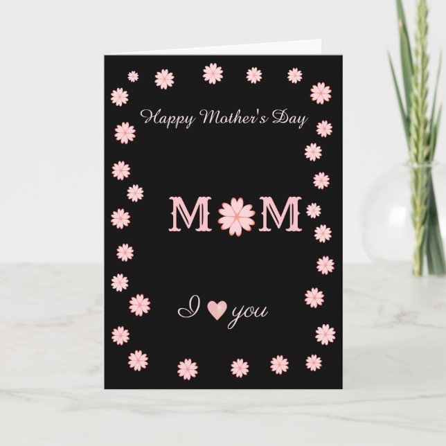 Carte Fleurs de cœur pour la fête des mères (Devant)