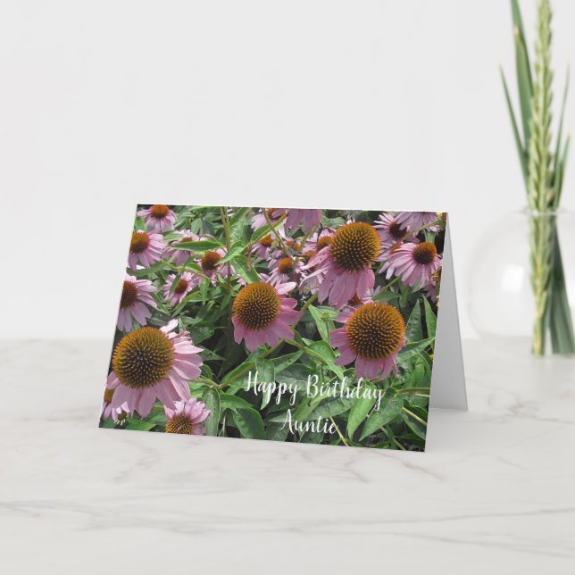 Carte Fleurs de cône Echinacea personnalisées Joyeux ann (Devant)