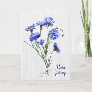 Carte Fleurs de Cornouailles Bleues En Bois Blanc