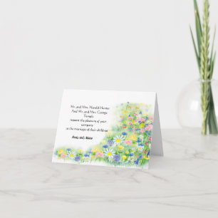 Carte Fleurs de couleur aquarelle
