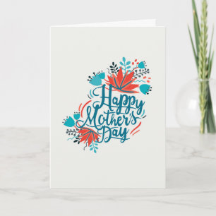 Carte Fleurs de couleur de l'eau Fête des mères