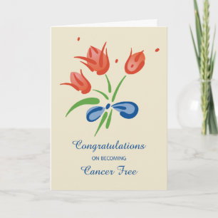 Carte Fleurs de félicitations sans cancer