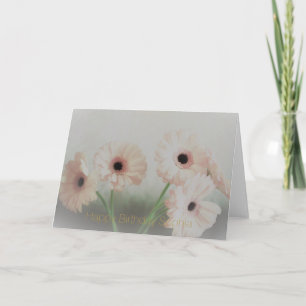 Carte Fleurs de Gerbera rose Anniversaire