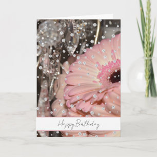 Carte Fleurs de Gerbera roses Anniversaire Étincelle de 