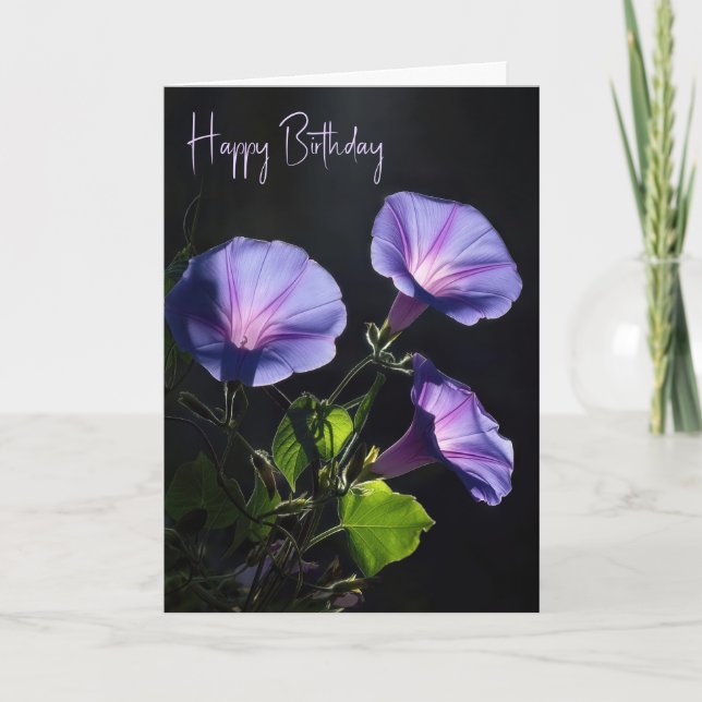 Carte Fleurs de gloire matinale radieuse d'anniversaire (Devant)