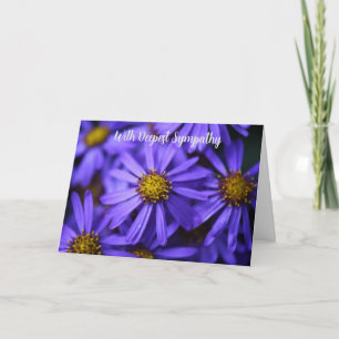 Carte Fleurs De Jardin D'Aster Violet Avec Une Sympathie