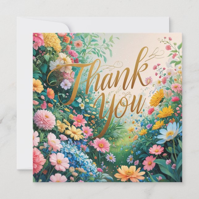 Carte Fleurs de Jardin en Merci (Devant)