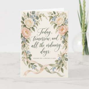 Carte Fleurs de jardin romantiques pour félicitations de