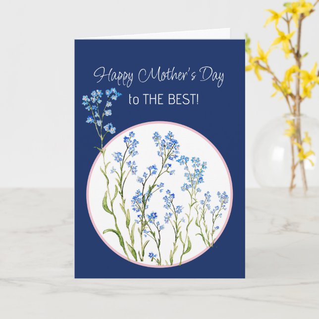 Carte Fleurs de la Fête des Mères Ne m'oubliez pas  (Fleur jaune)