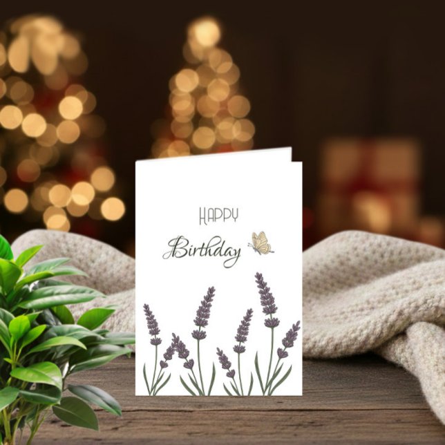 Carte Fleurs de lavande et papillons (Créateur téléchargé)
