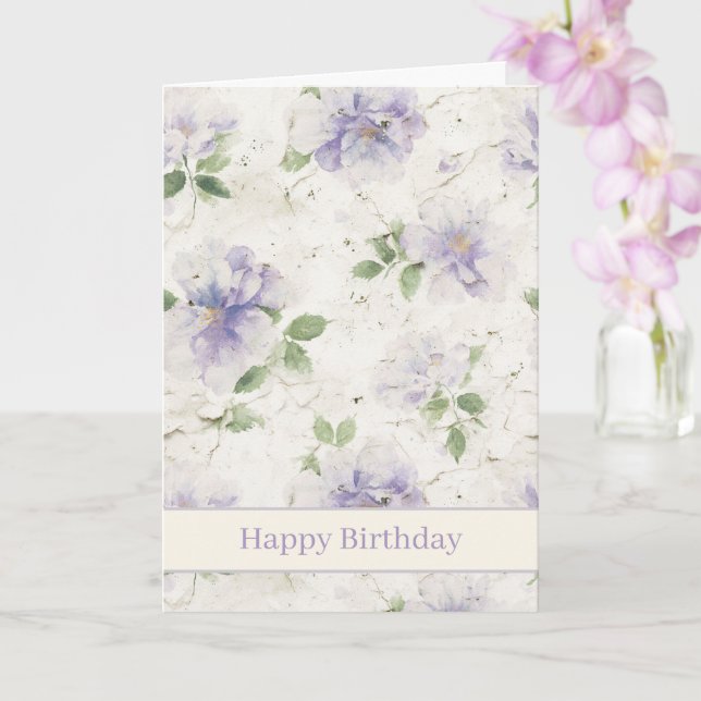 Carte Fleurs de Lavande Violette Jolies Anniversaire (Orchidée)