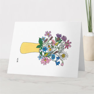 Carte Fleurs de ligne continue florissante dans le vase