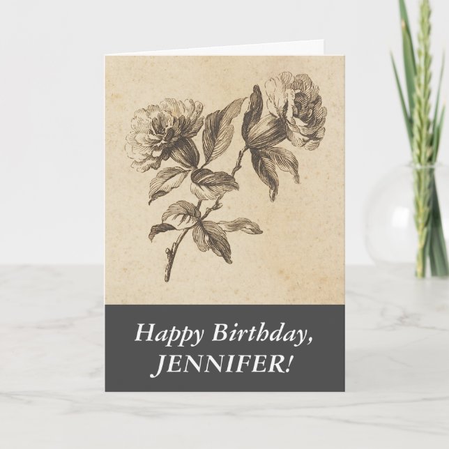 Carte Fleurs de look élégantes et démodées Joyeuses (Devant)