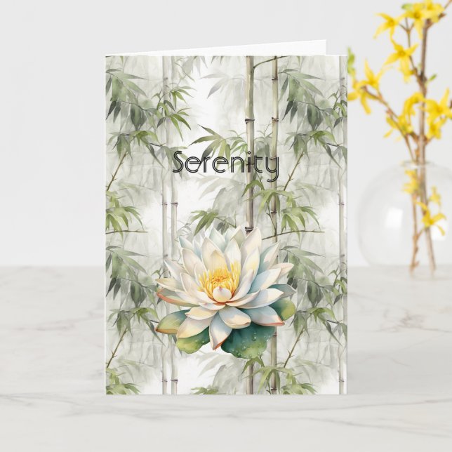 Carte Fleurs de Lotus Sérénité  (Fleur jaune)