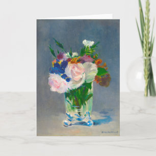 Carte Fleurs de manet dans un vase de cristal