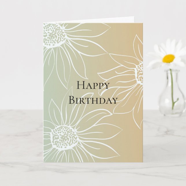 Carte Fleurs de Marguerites Blanches à la Menthe Pêche A (Petite plante)
