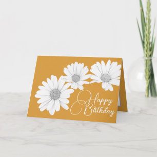 Carte Fleurs de marguerites girly modernes Anniversaire 
