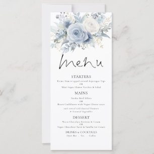 Carte Fleurs de mariage imprimables bleu poussiéreux Men