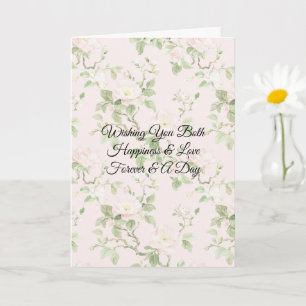 Carte Fleurs de mariage romantiques blush