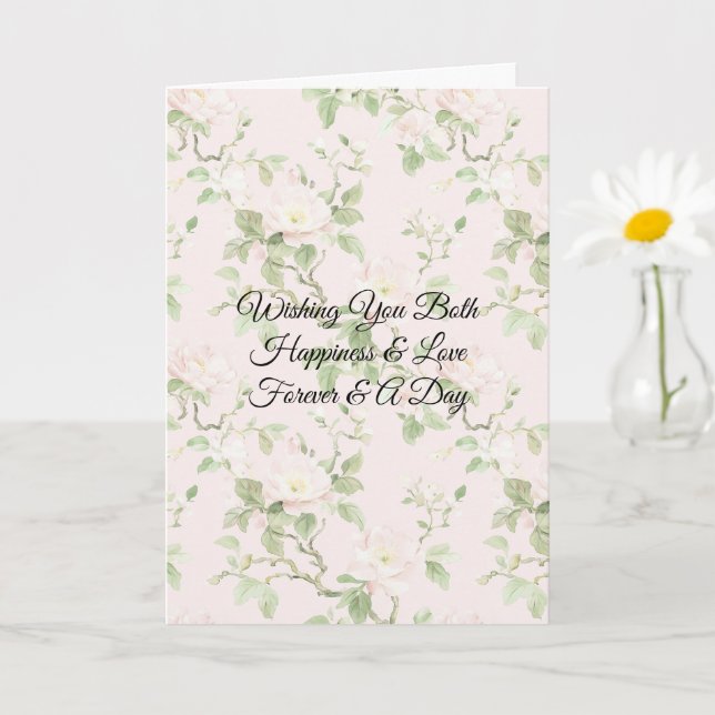 Carte Fleurs de mariage romantiques blush (Petite plante)