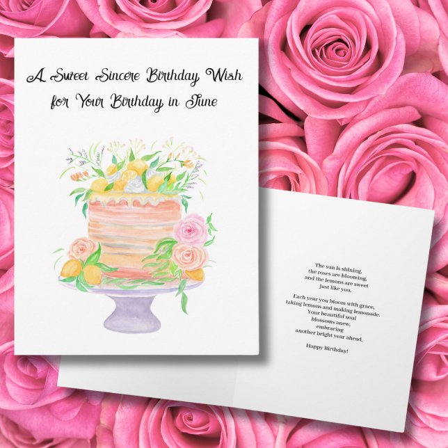 Carte Fleurs de naissance du mois de juin Roses (Créateur téléchargé)