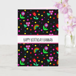 Carte Fleurs de papillon personnalisées Joyeux anniversa