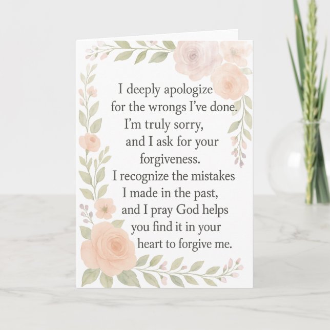 Carte Fleurs de pardon / Excuse  (Devant)