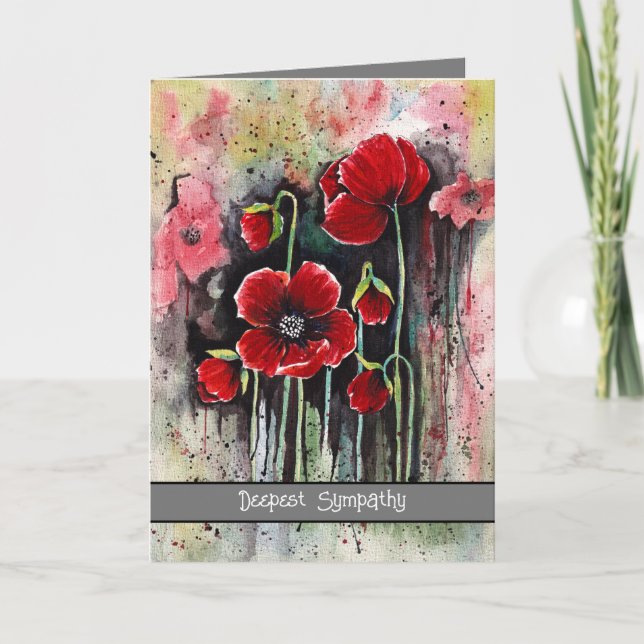 Carte Fleurs De Pavot En Aquarelle (Devant)