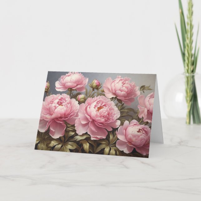 Carte Fleurs de pivoine en fleurs  (Devant)