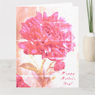 Carte Fleurs de pivoine rose Fête des mères Big