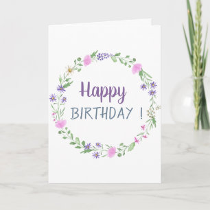 Carte Fleurs de prés chic Anniversaire