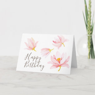 Carte Fleurs de printemps aquarelle. Joyeux anniversaire