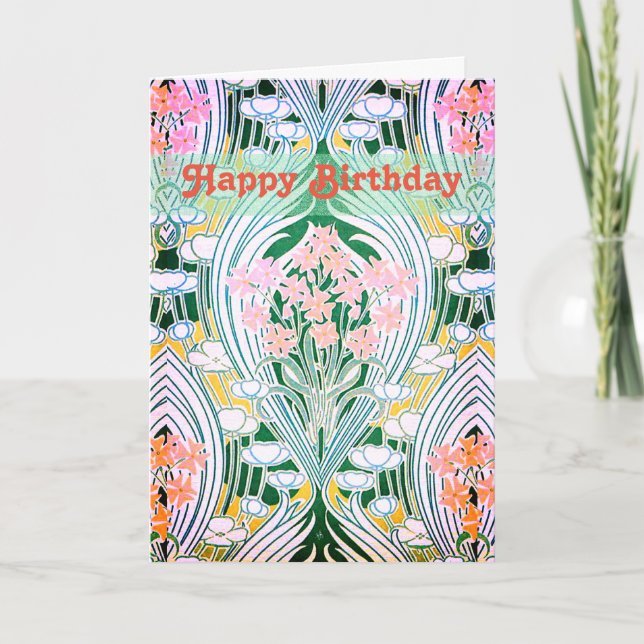 Carte Fleurs de printemps colorées Joyeux anniversaire (Devant)