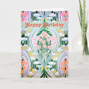 Carte Fleurs de printemps colorées Joyeux anniversaire