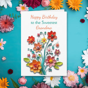 Carte Fleurs de recouvrement papier Anniversaire de gr