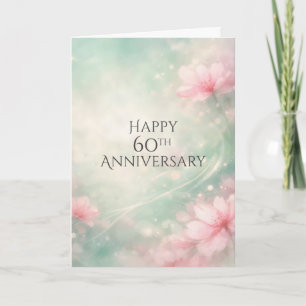 Carte Fleurs de rêve du 60e anniversaire sur fond vert m