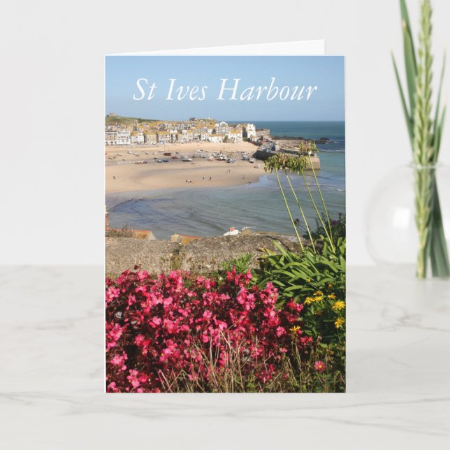 Carte Fleurs de rose de port de St Ives (Devant)