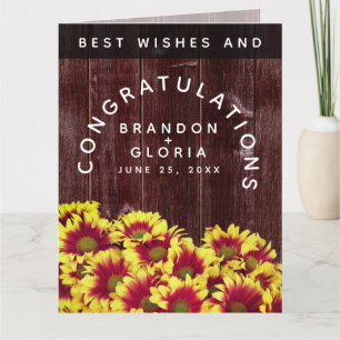 Carte Fleurs de soleil d'automne rustiques sur Mariage d